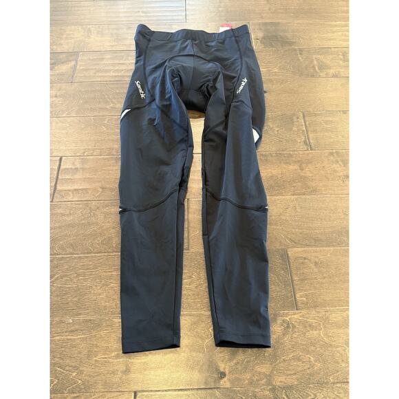 SANTIC Mens Black Pullover Padded Cycling Reflective Pants Size L LARGE - Picture 2 of 10